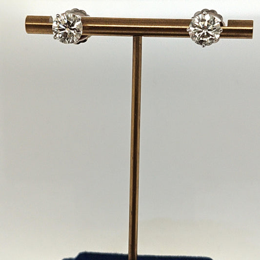 4.01CT DIAMOND STUD EARRINGS 4.01CT WHITE GOLD