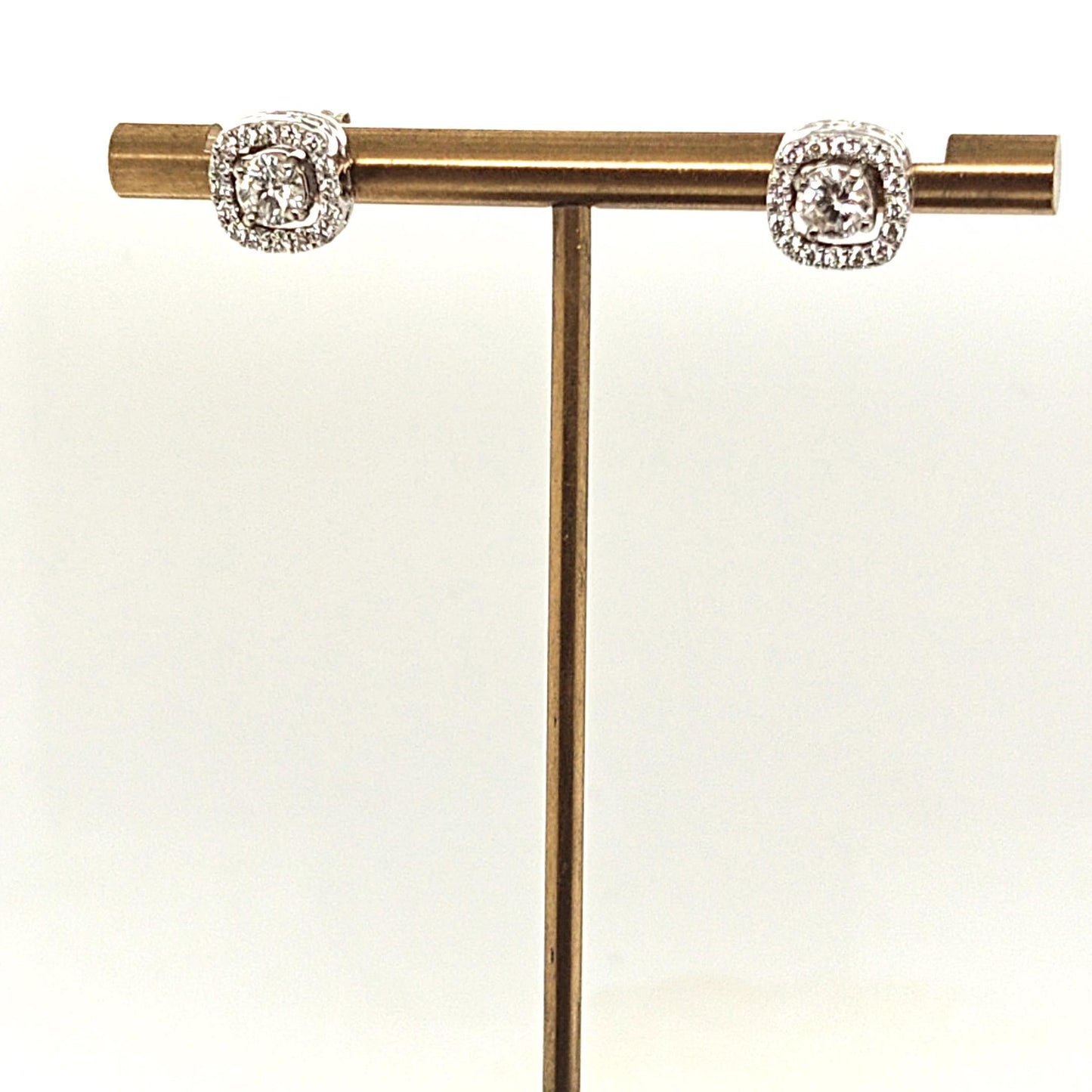 DIAMOND STUD EARRINGS 0.75CT WITH REMOVABLE HALOS WHITE GOLD