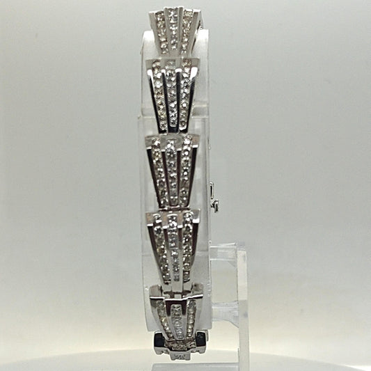 DIAMOND BRACELET 10.14CT CHANNEL SET ROUND AND PRINCESS CUT WHITE GOLD