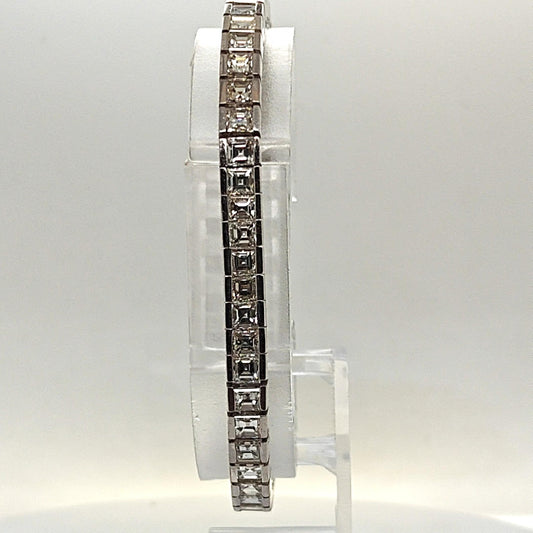 DIAMOND BRACELET ASSCHER CUT 13.26CT WHITE GOLD