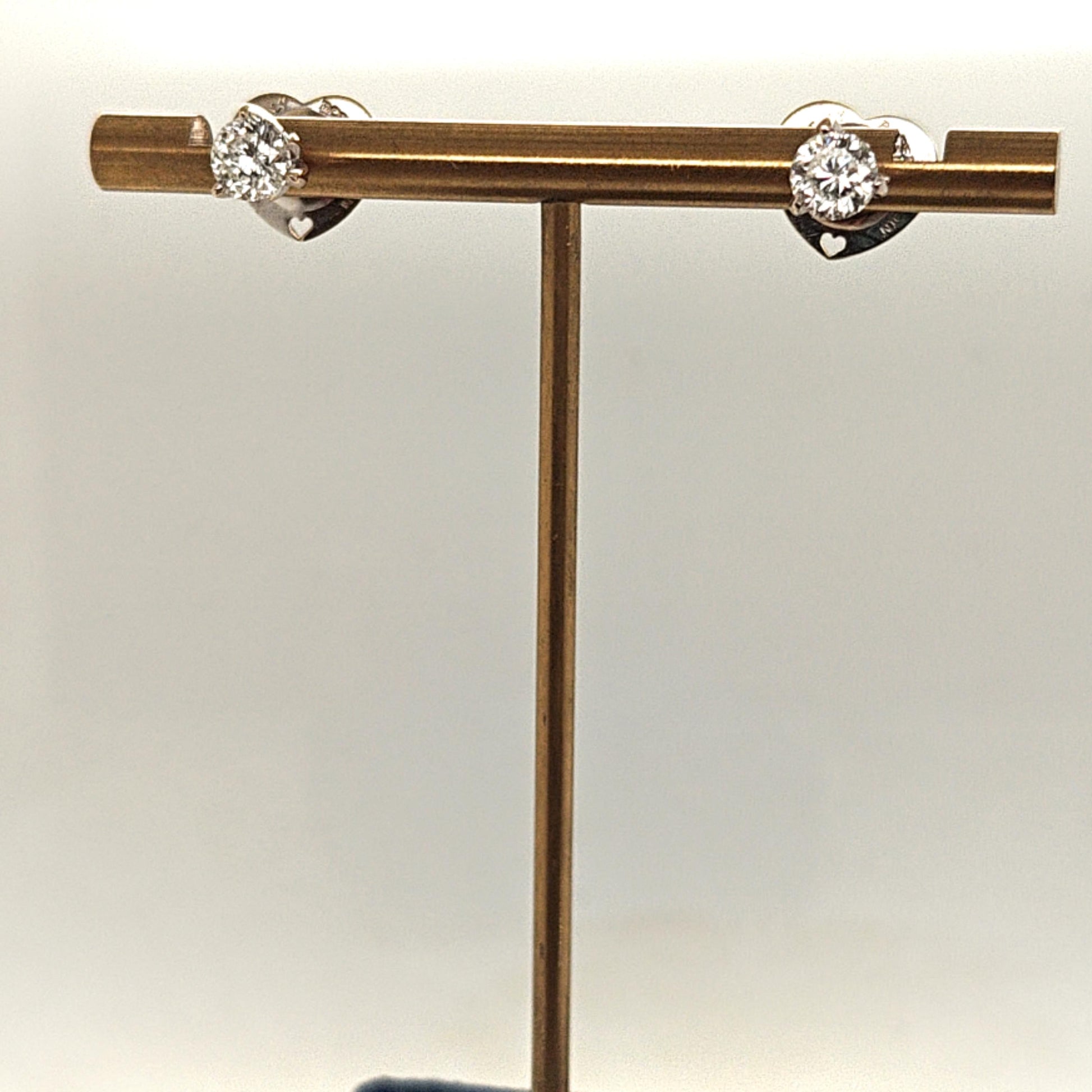 DIAMOND STUD EARRINGS 1.00CT ROBERTO COIN WHITE GOLD