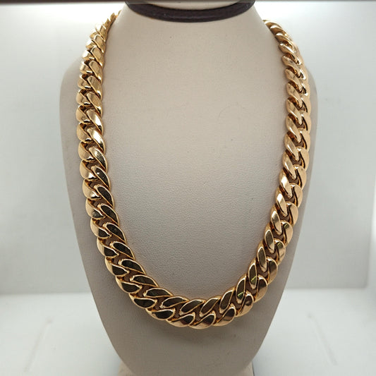 CUBAN LINK MENS NECKLACE 53.8G YELLOW GOLD