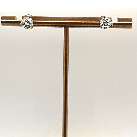 DIAMOND STUD EARRINGS 1.02CT WHITE GOLD