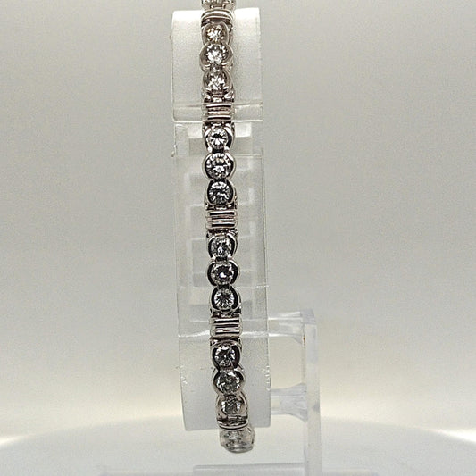 DIAMOND BRACELET 4.54CT BEZEL SET WHITE GOLD