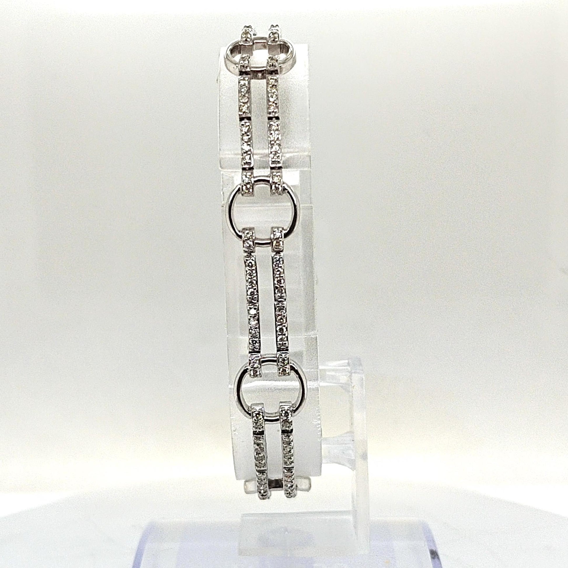 DIAMOND BRACELET TWO ROWS 1.37CT WHITE GOLD