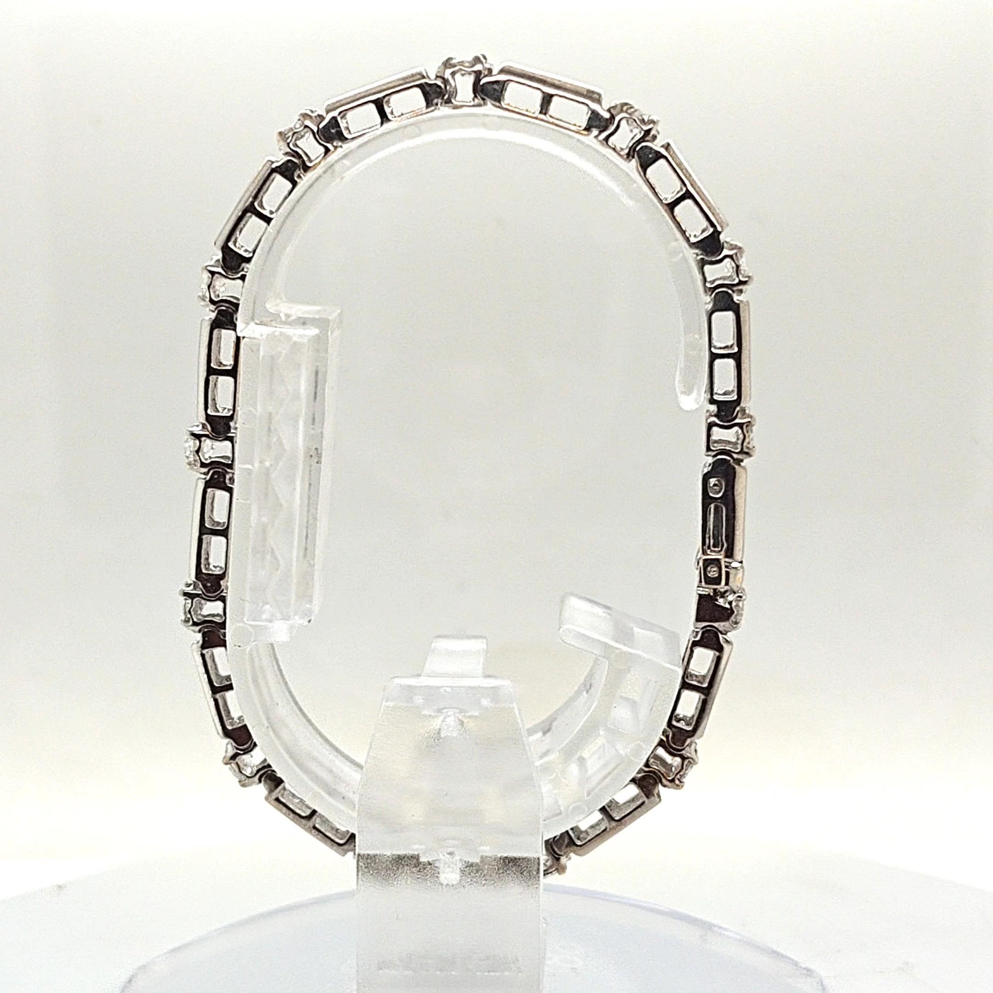 DIAMOND BRACELET FLAT BAR LINKS 2.65CT WHITE GOLD