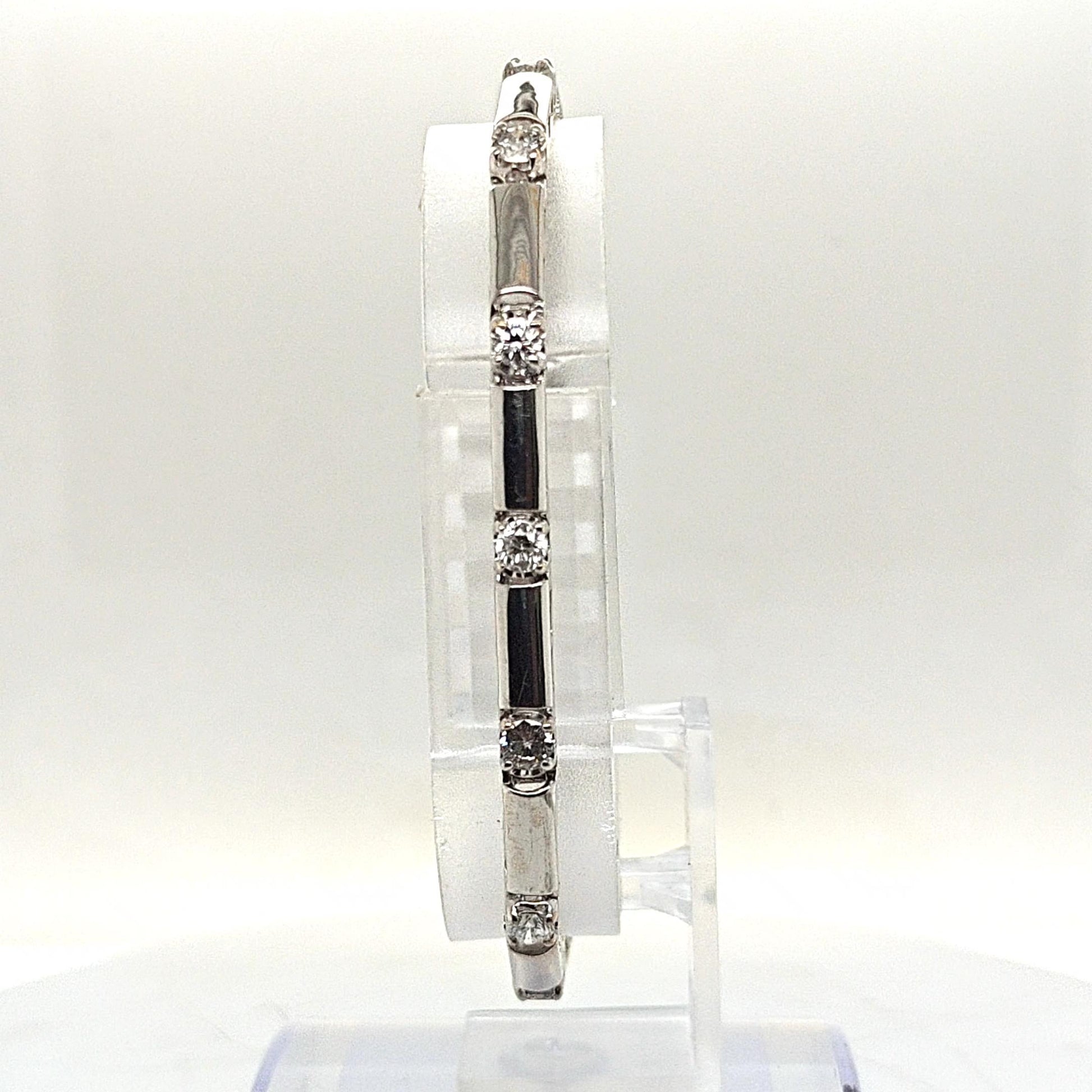 DIAMOND BRACELET FLAT BAR LINKS 2.65CT WHITE GOLD