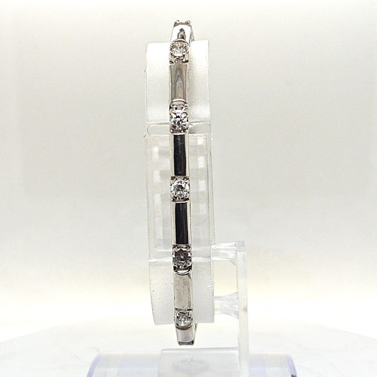 DIAMOND BRACELET FLAT BAR LINKS 2.65CT WHITE GOLD