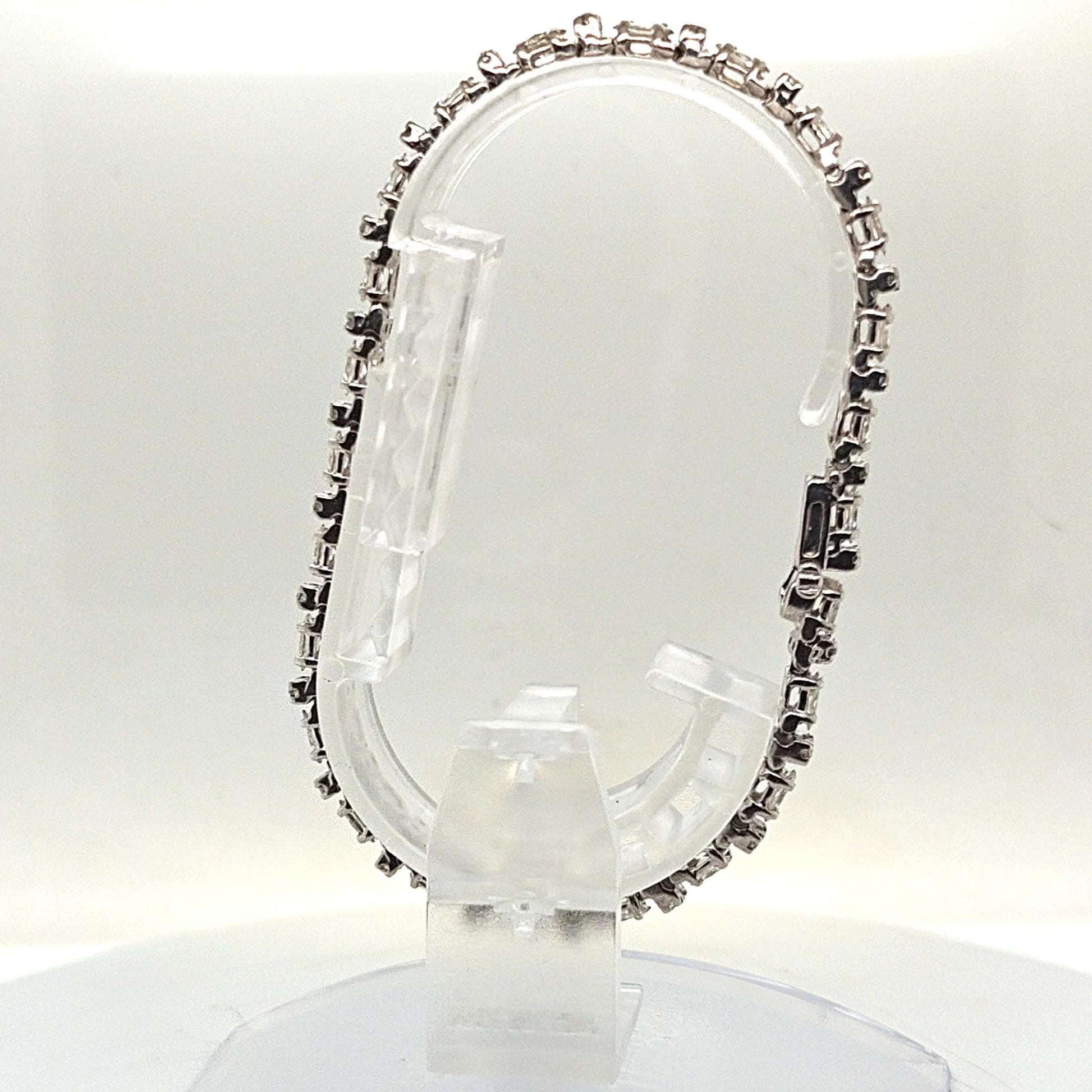 DIAMOND TENNIS BRACELET 3.65CT MARQUISE AND ROUND WHITE GOLD