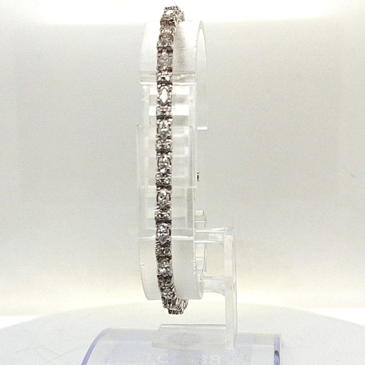 DIAMOND TENNIS BRACELET 3.65CT MARQUISE AND ROUND WHITE GOLD