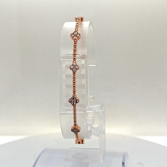 DIAMOND FLEXIBLE BANGLE 7 CLUSTERS 0.45CT ROSE GOLD