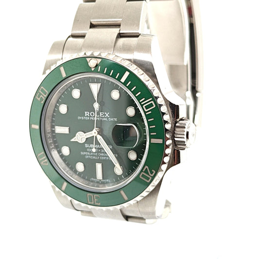 ROLEX SUBMARINER STEEL GREEN HULK WATCH