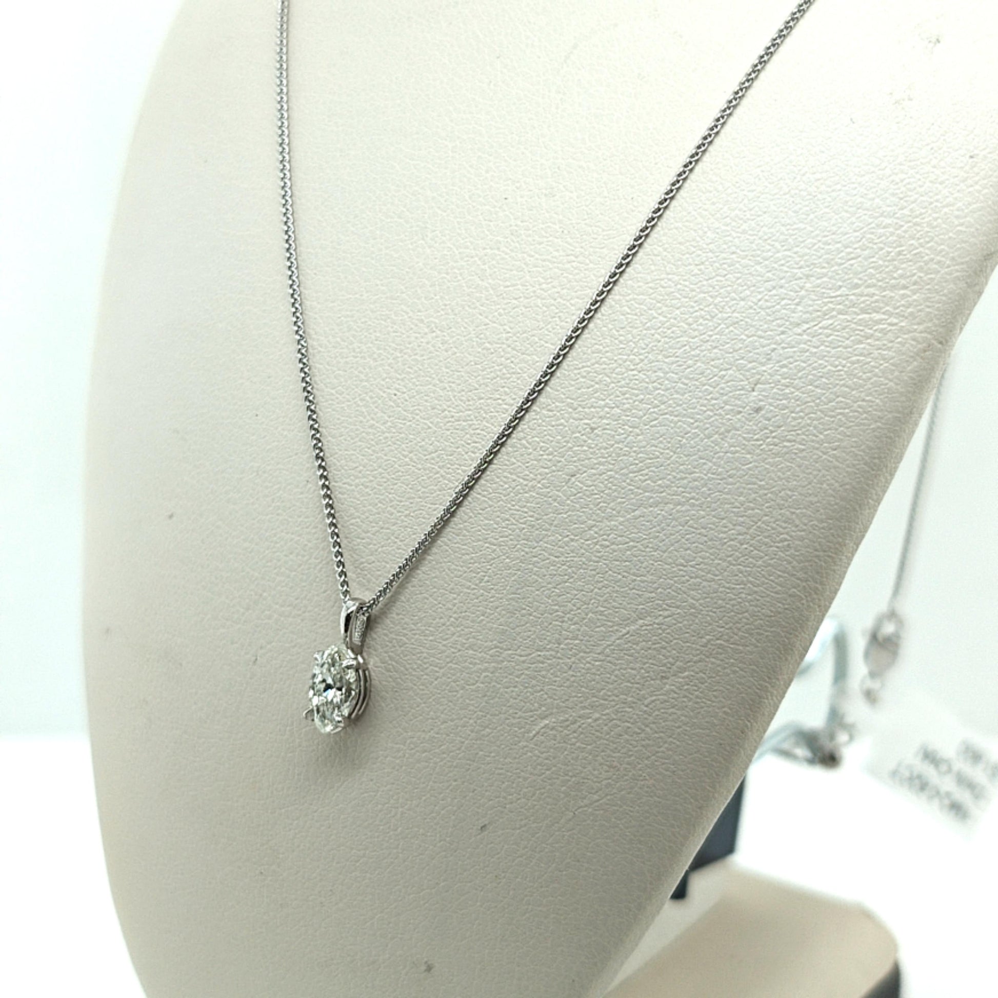 DIAMOND MARQUISE PENDANT NECKLACE 0.62CT WHITE GOLD