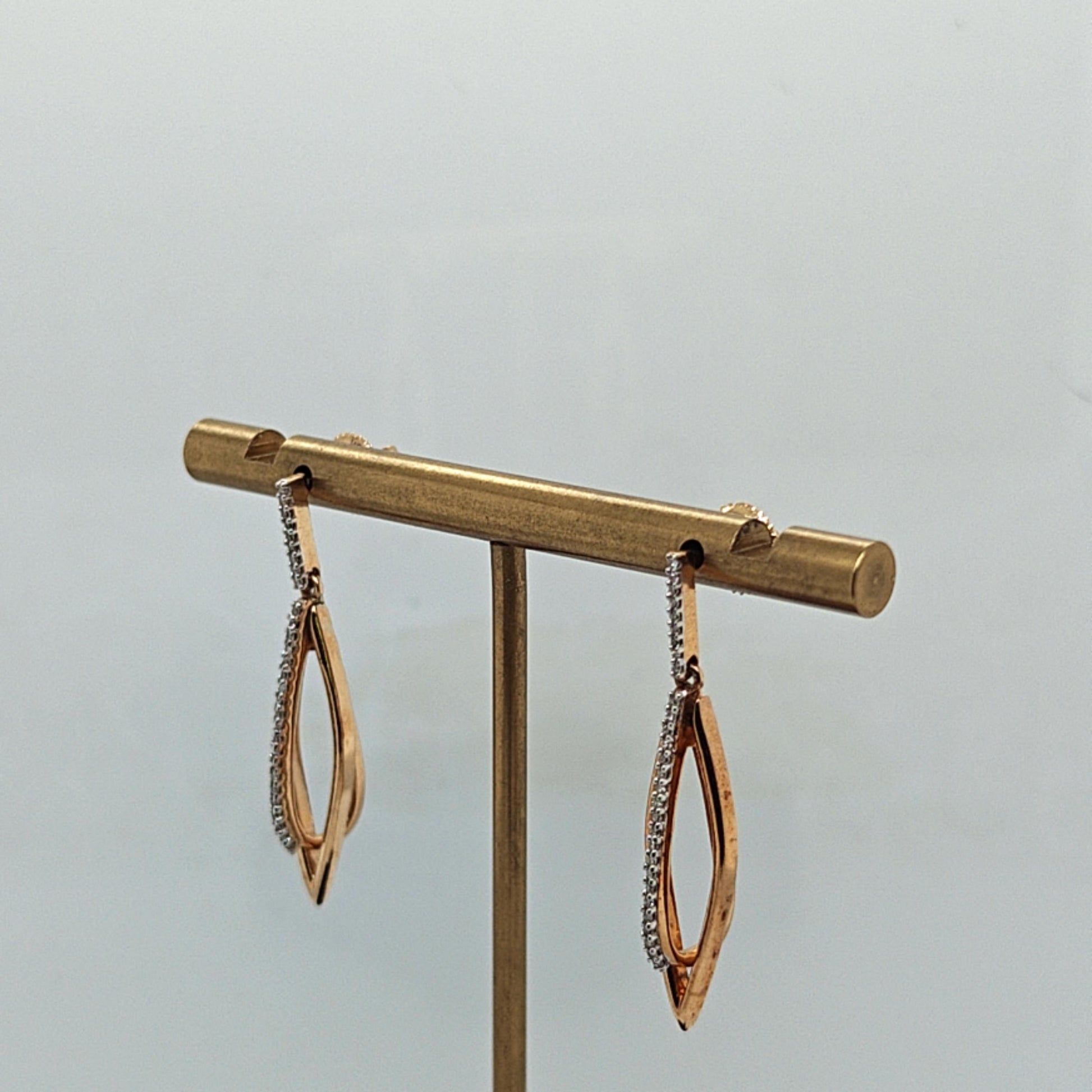 DIAMOND DANGLE EARRINGS 0.55CT ROSE GOLD
