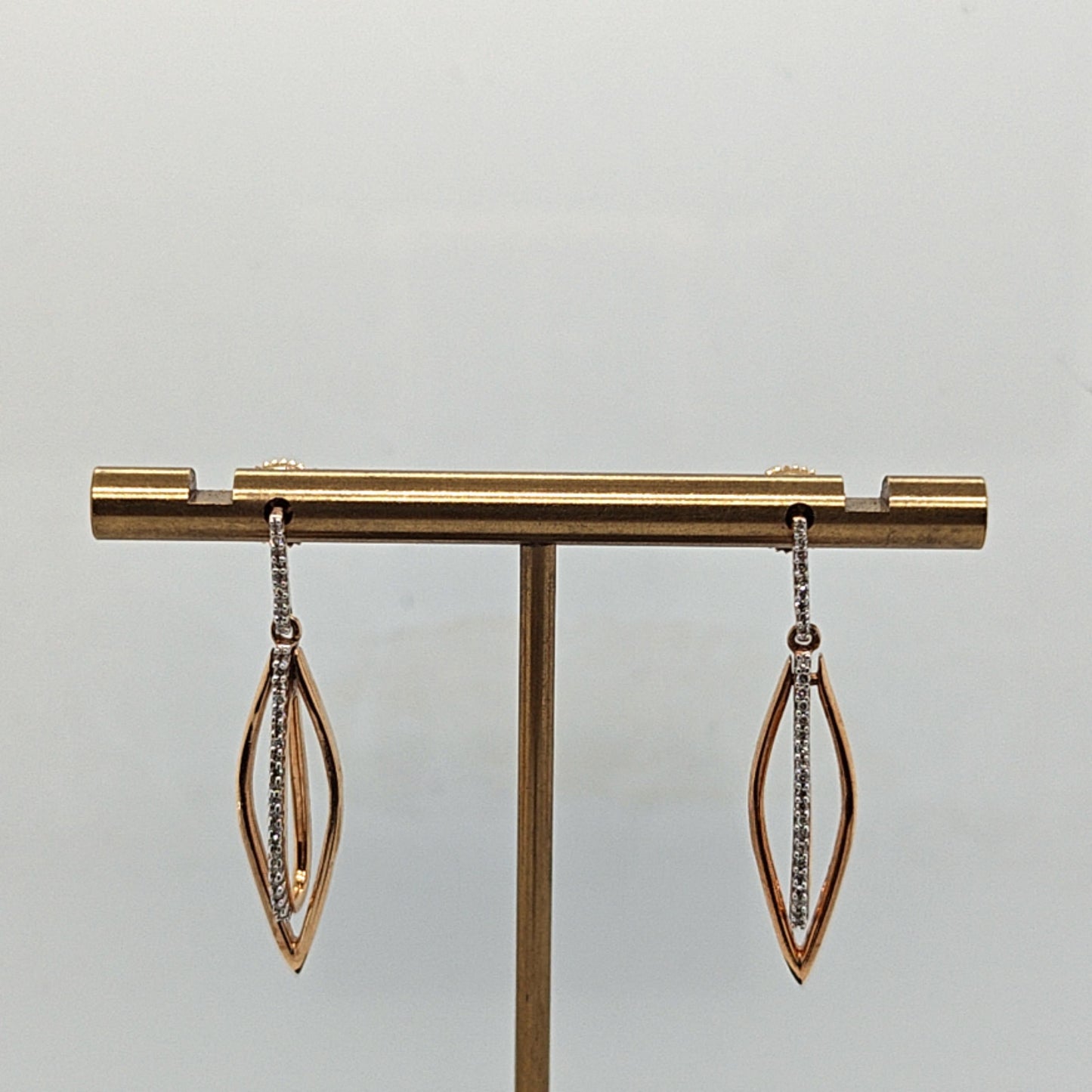 DIAMOND DANGLE EARRINGS 0.55CT ROSE GOLD