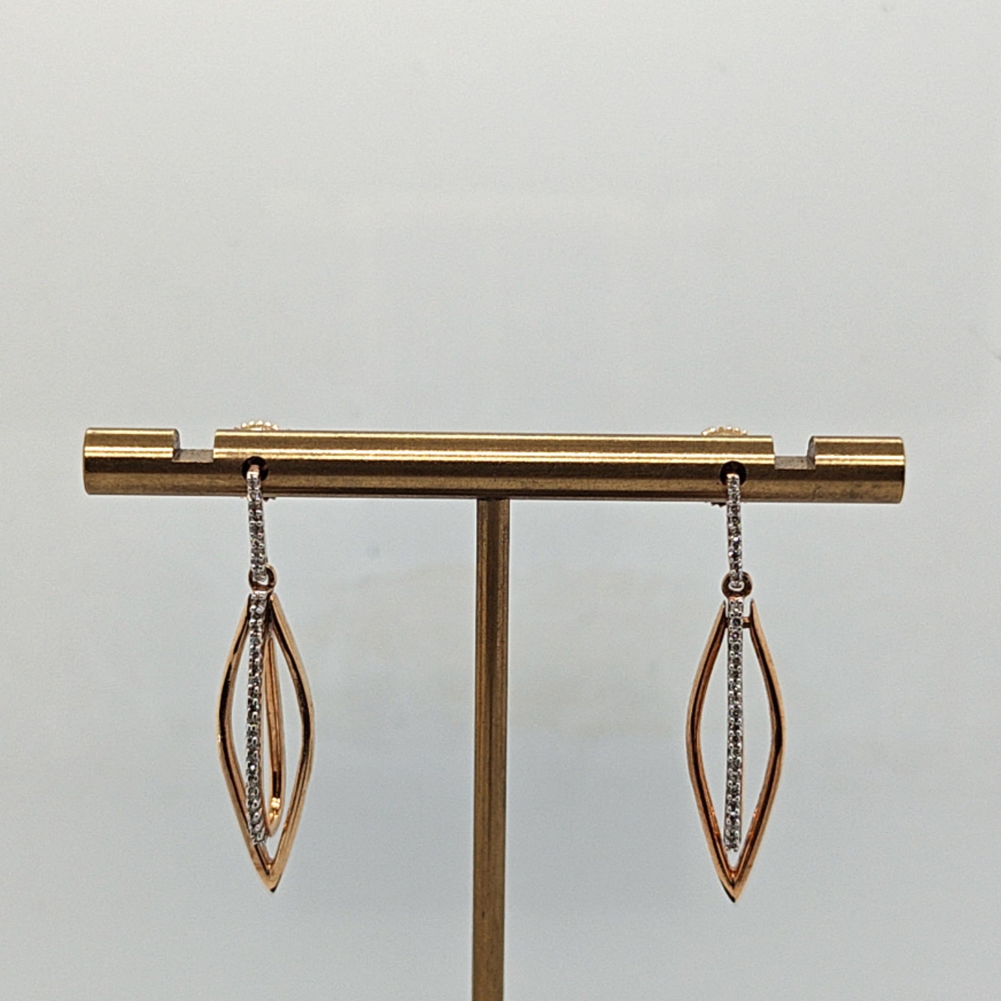 DIAMOND DANGLE EARRINGS 0.55CT ROSE GOLD