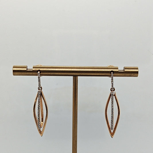 DIAMOND DANGLE EARRINGS 0.55CT ROSE GOLD
