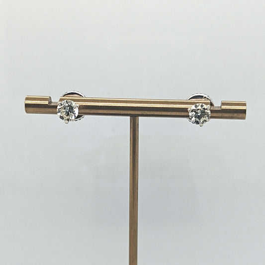 DIAMOND STUD  EARRINGS 1.47CT MARTINI SET WHITE GOLD