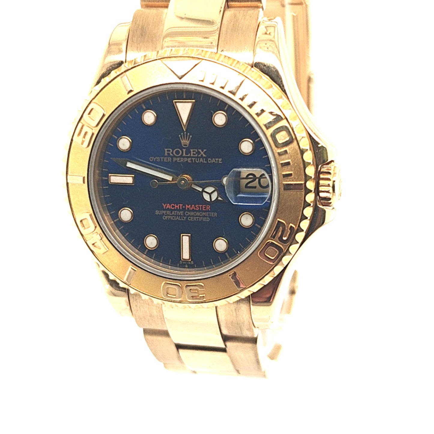 ROLEX YACHTMASTER 35MM BLUE DIAL YELLOW GOLD