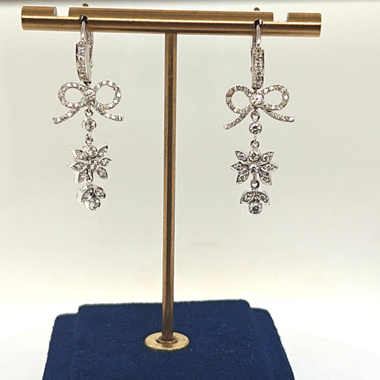 DIAMOND DANGLE EARRINGS 1.65CT VERA WANG WHITE GOLD