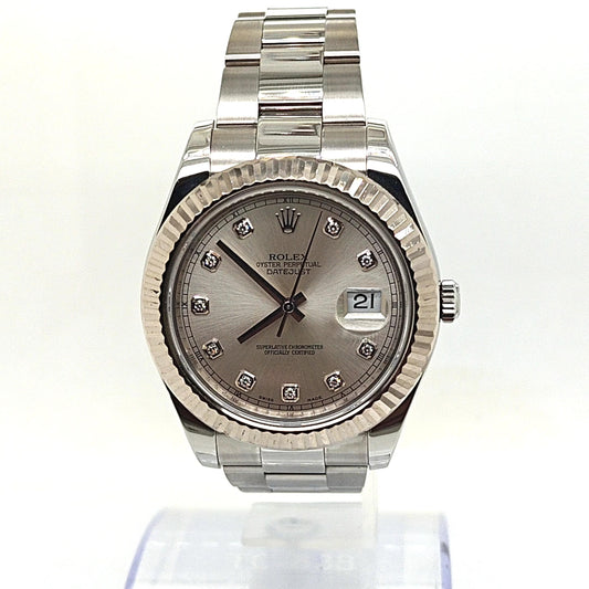 ROLEX DATEJUST 41MM WITH FACTORY DIAMOND DIAL