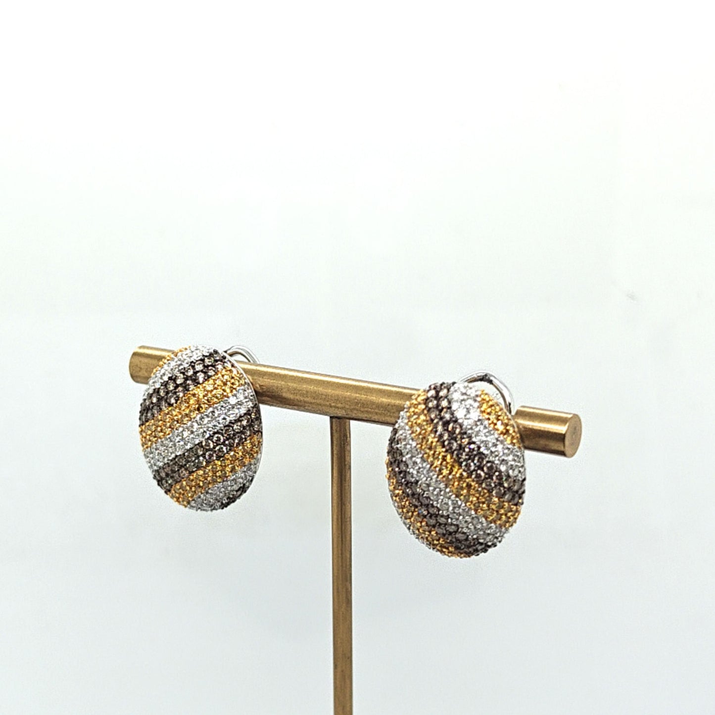 MULTI COLOR DIAMOND EARRINGS 4.48CT WHITE GOLD