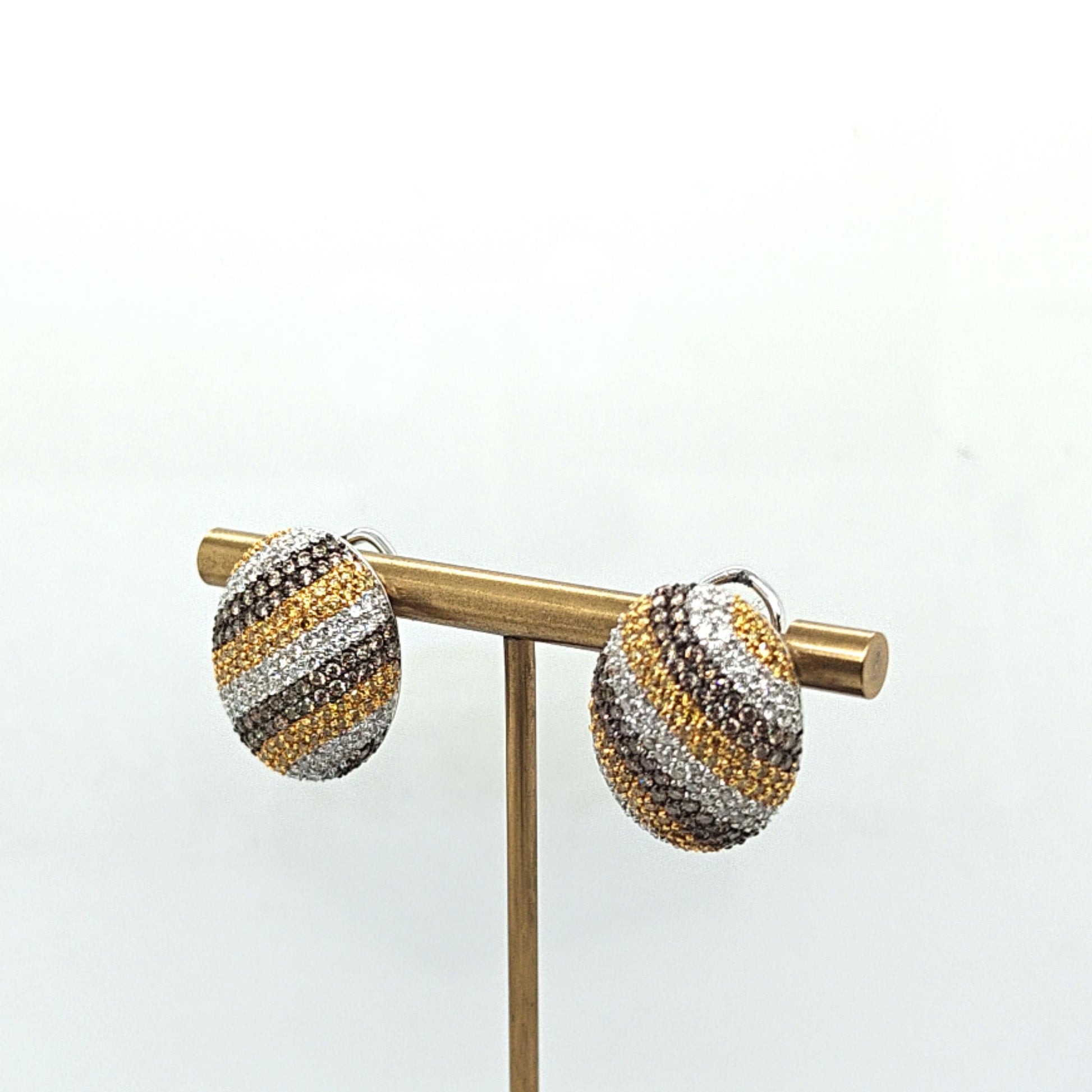 MULTI COLOR DIAMOND EARRINGS 4.48CT WHITE GOLD