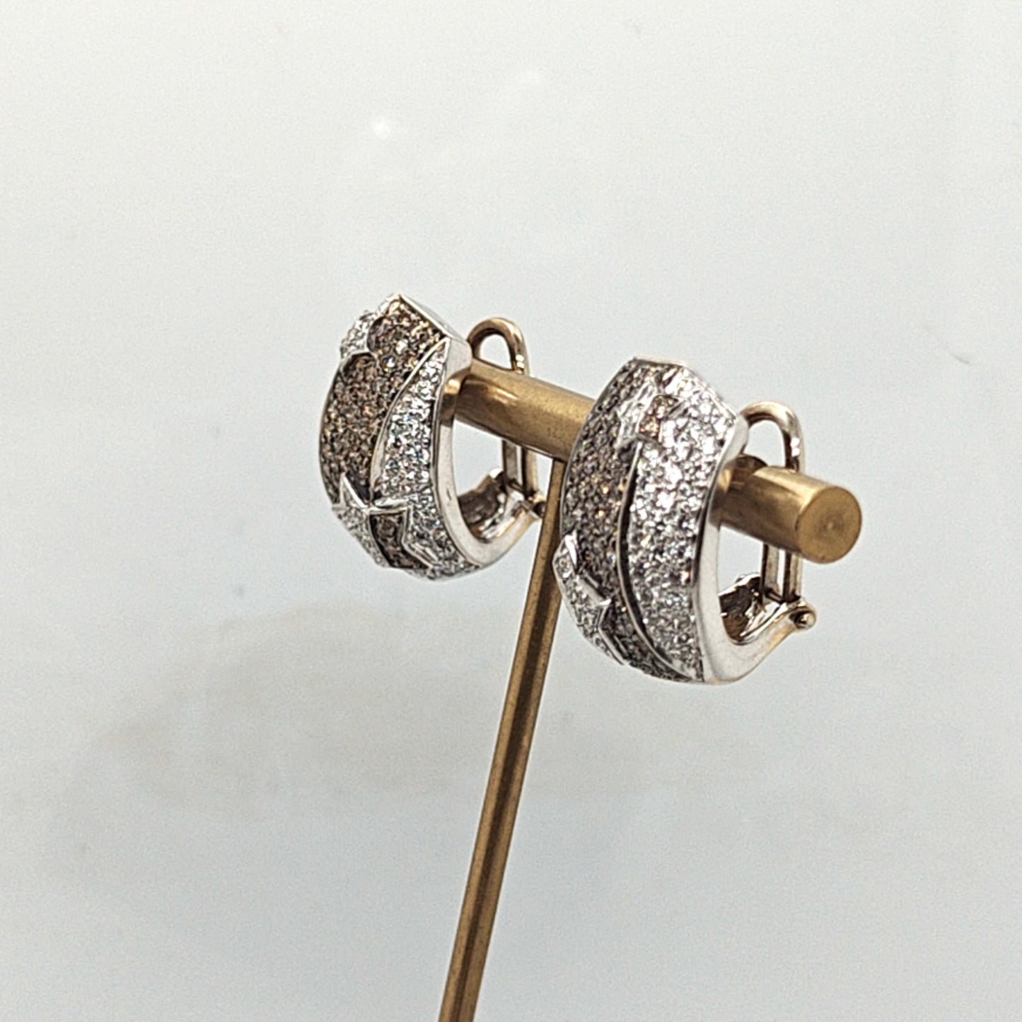 BLACK AND WHITE DIAMOND EARRINGS 3.65CT IN WHITE GOLD