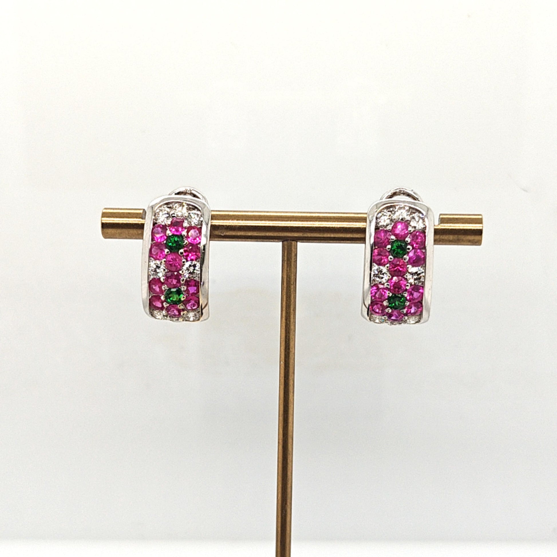 RUBY AND DIAMOND EARRINGS WHITE GOLD
