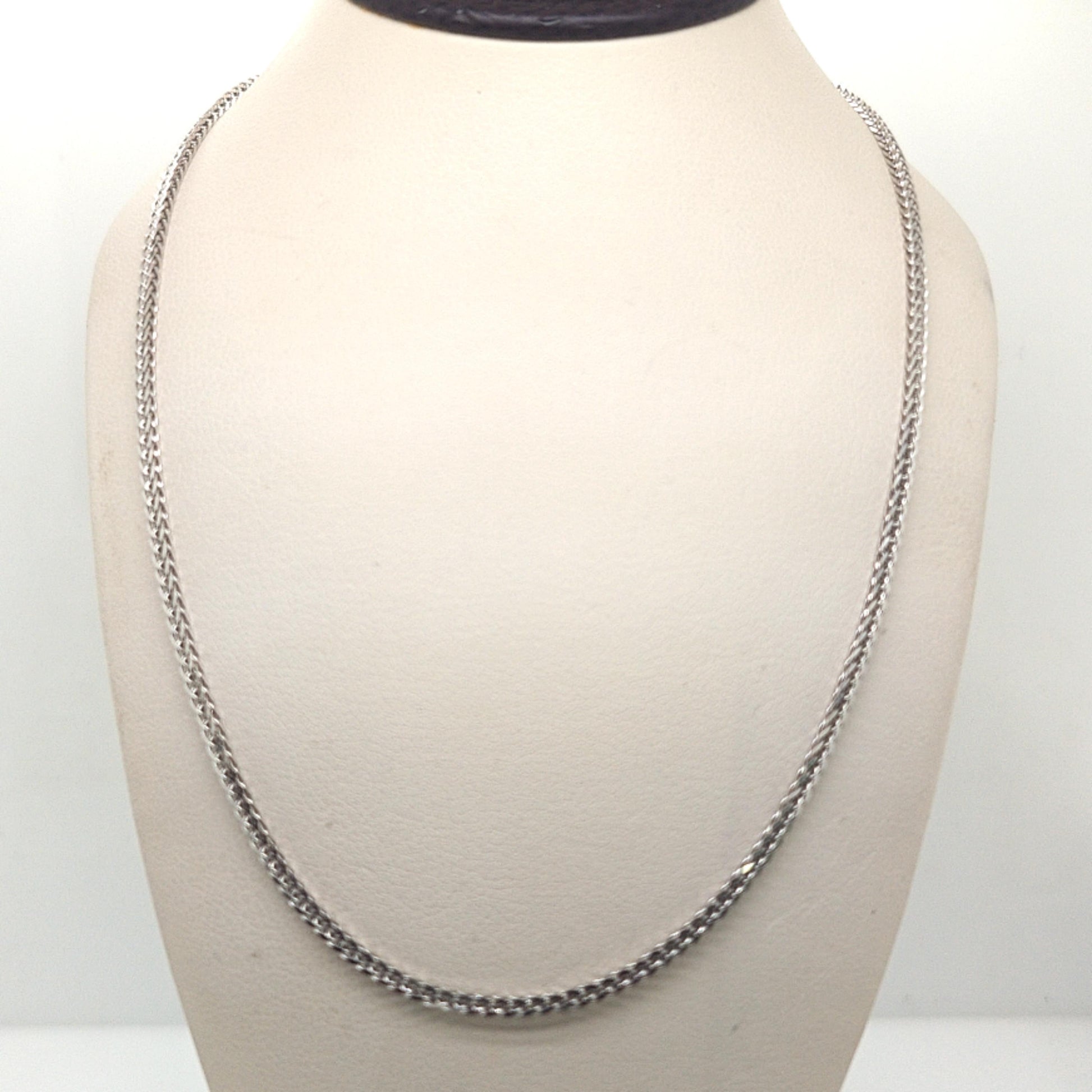 WHEAT CHAIN NECKLACE 20" WHITE GOLD