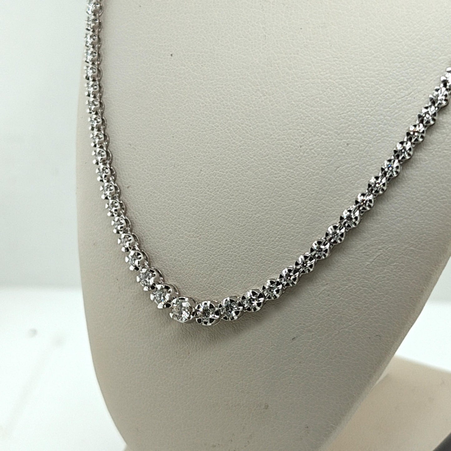 DIAMOND TENNIS NECKLACE 3CT WHITE GOLD