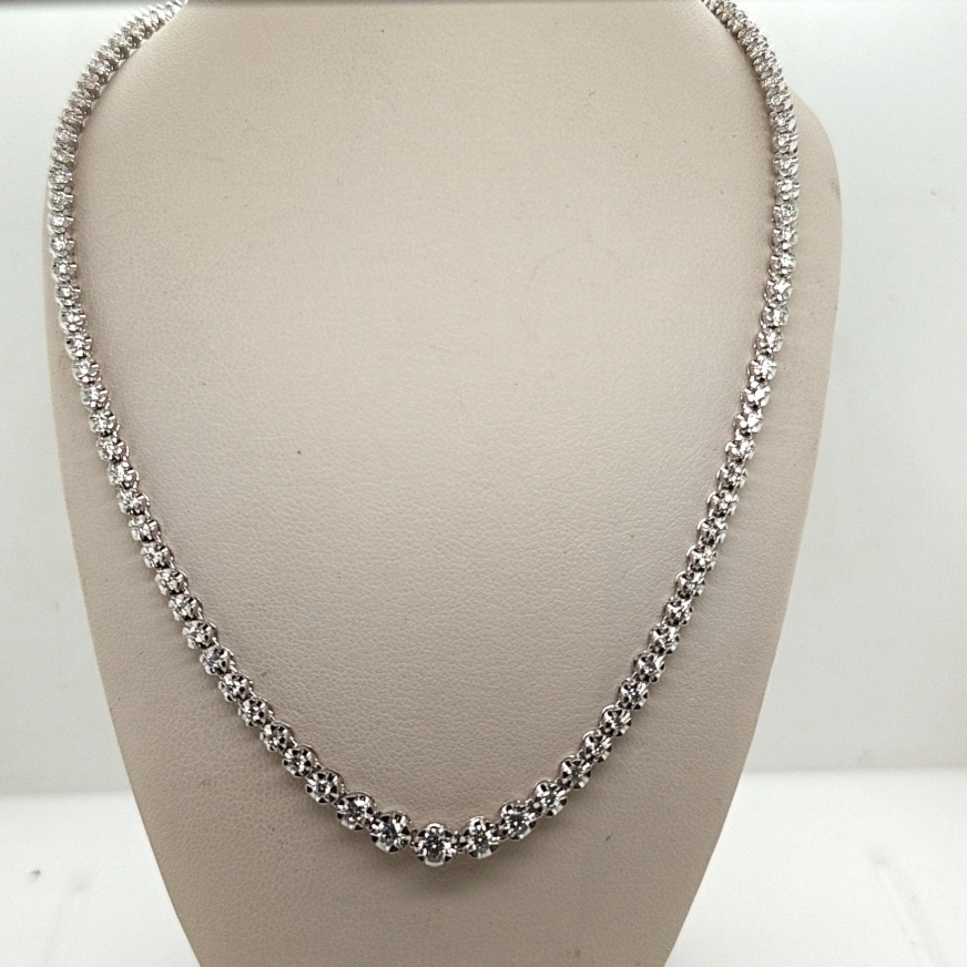 DIAMOND TENNIS NECKLACE 3CT WHITE GOLD