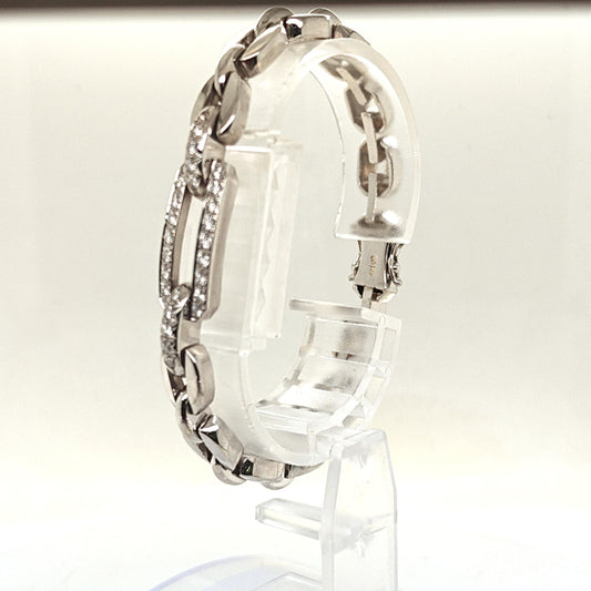 DIAMOND BAR LINK BRACELET 0.85CTW WHITE GOLD