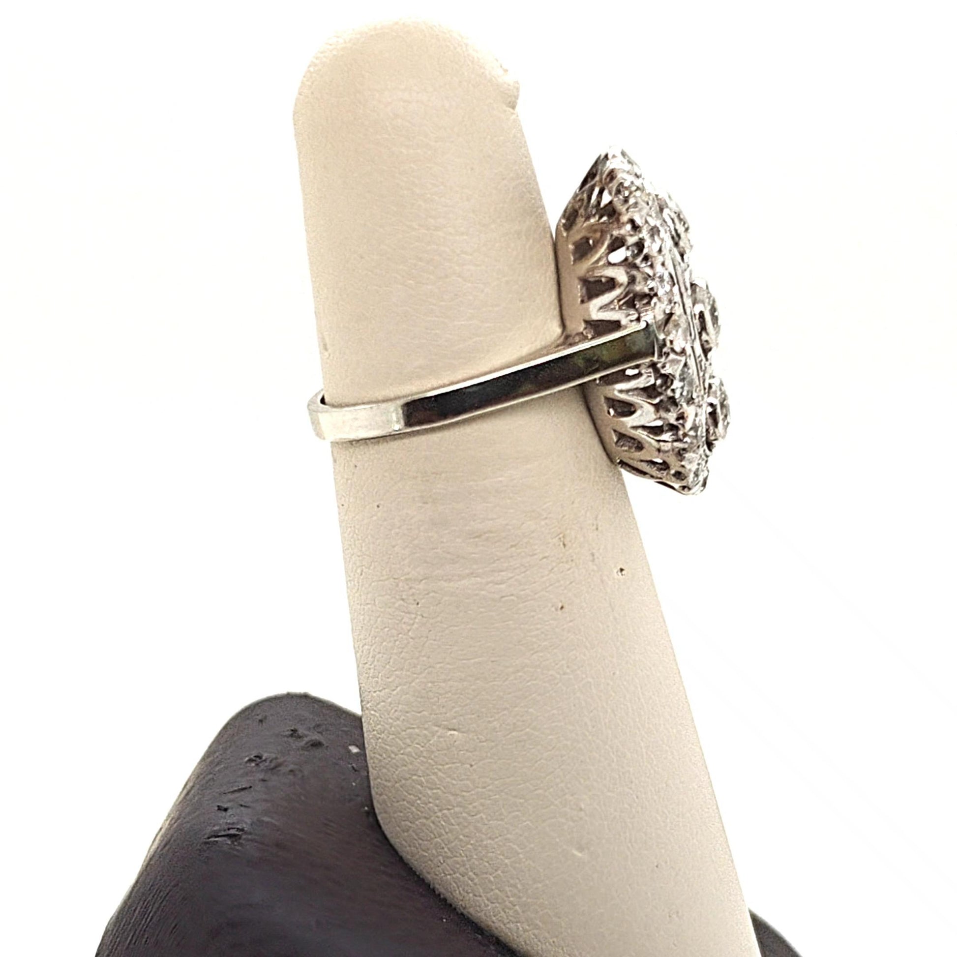 DIAMOND ESTATE RING 2.0CTW MINE CUT WHITE GOLD