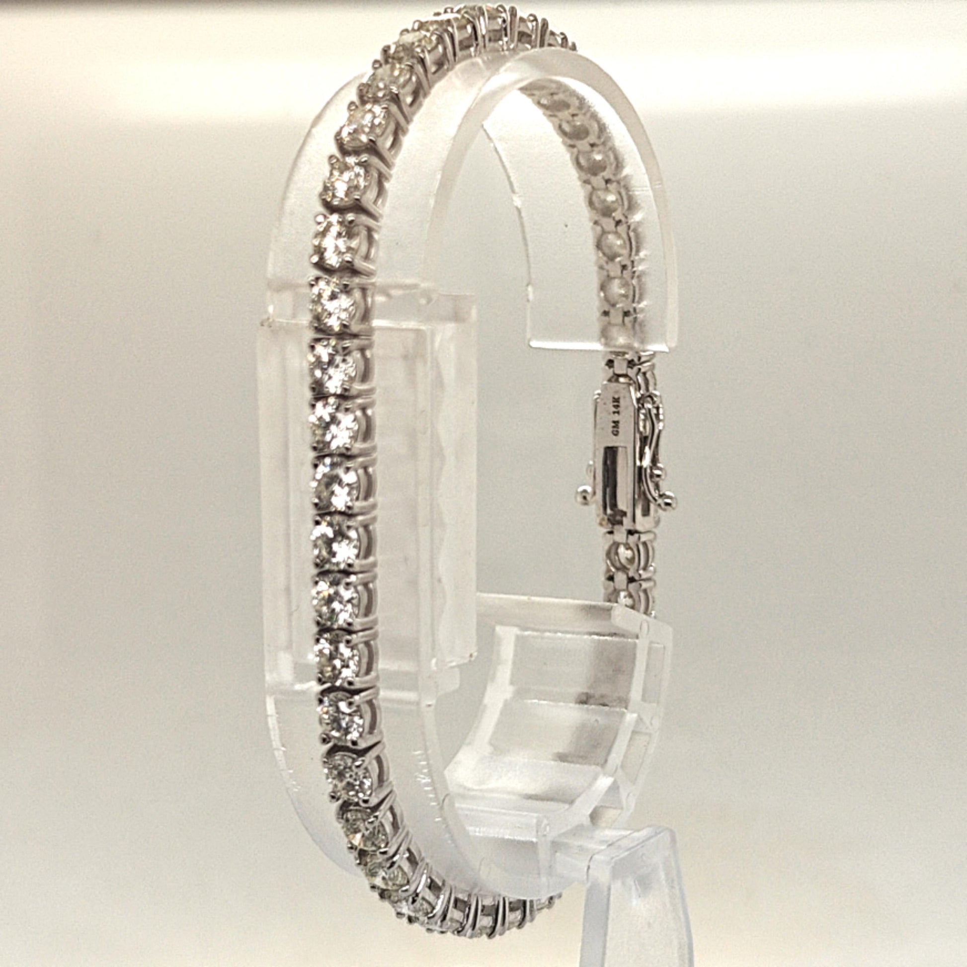 DIAMOND TENNIS BRACELET 8.67CTW WHITE GOLD