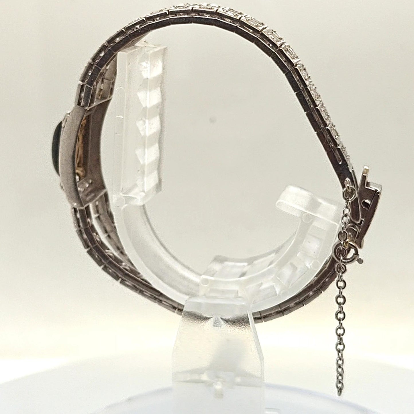 DIAMOND AND SAPPHIRE ESTATE BRACELET WHITE GOLD