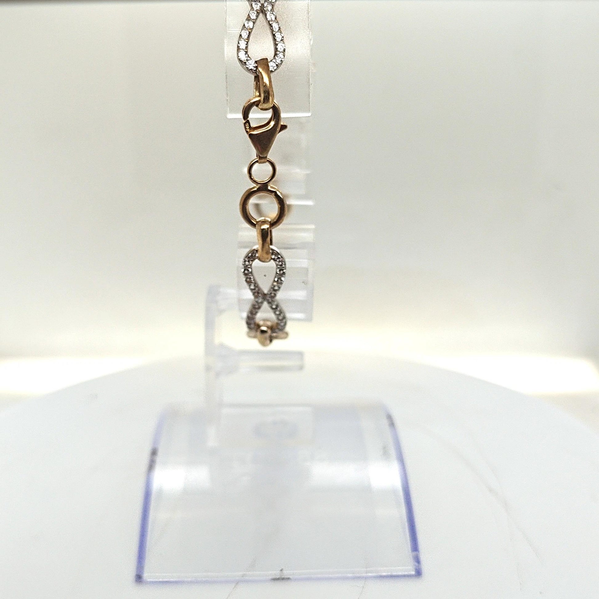 DIAMOND INFINITY BRACELET TWO TONE 1.02CTW