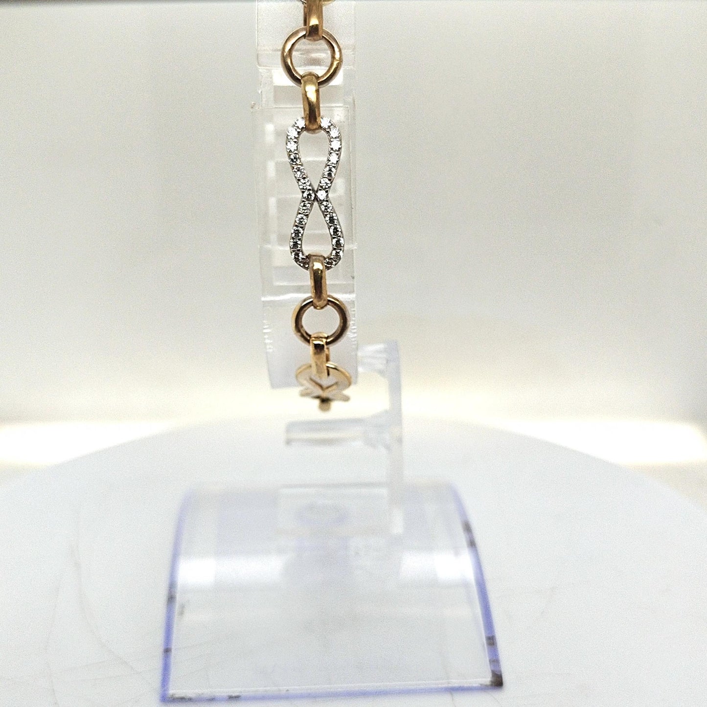 DIAMOND INFINITY BRACELET TWO TONE 1.02CTW