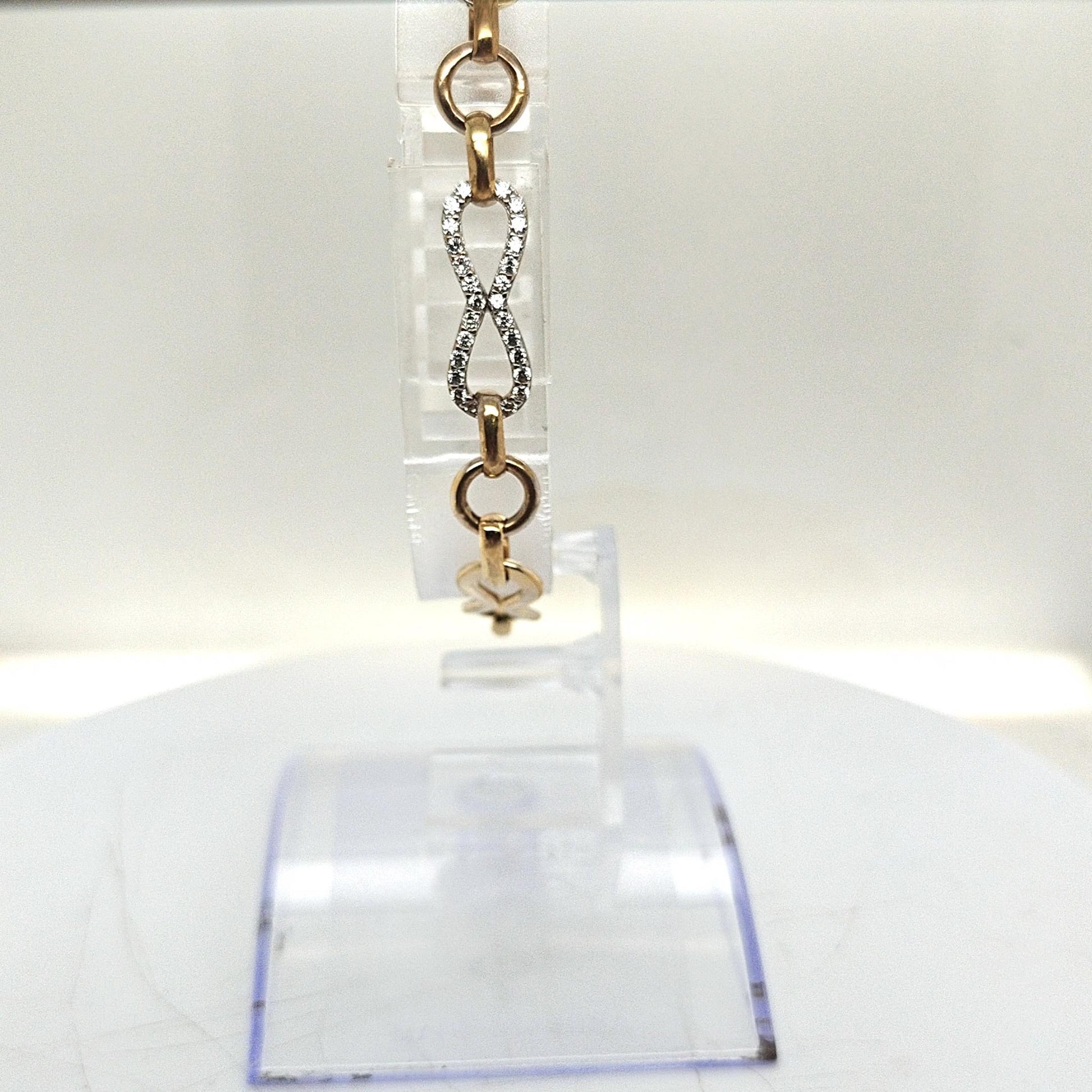 DIAMOND INFINITY BRACELET TWO TONE 1.02CTW