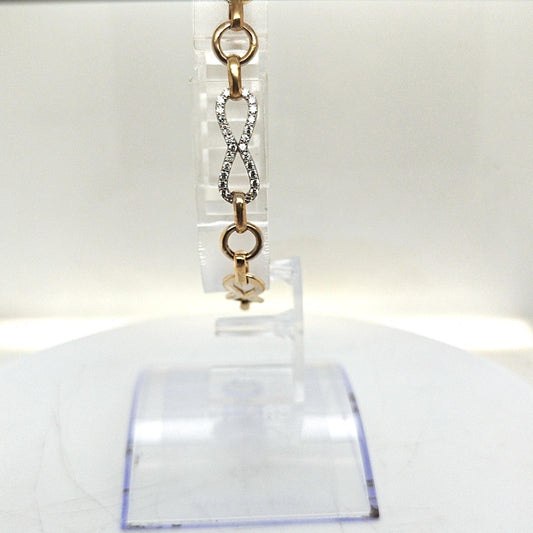 DIAMOND INFINITY BRACELET TWO TONE 1.02CTW