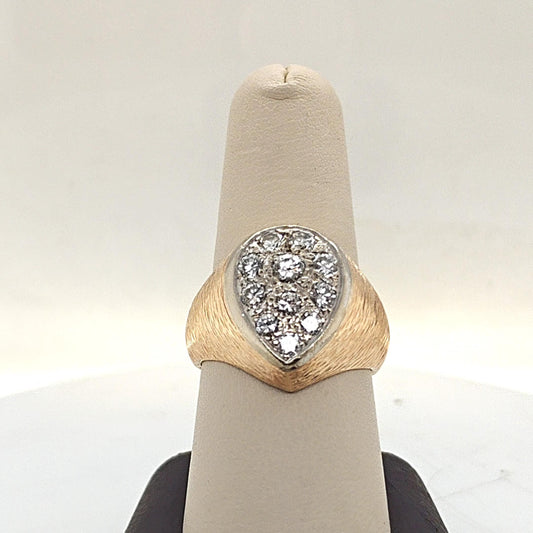 DIAMOND CLUSTER RING 1.35CTW YELLOW GOLD