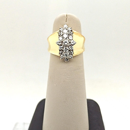 DIAMOND CLUSTER RING 1.05CTW YELLOW GOLD