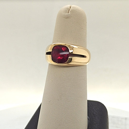TIFFANY VINTAGE PINK TOURMALINE RING YELLOW GOLD