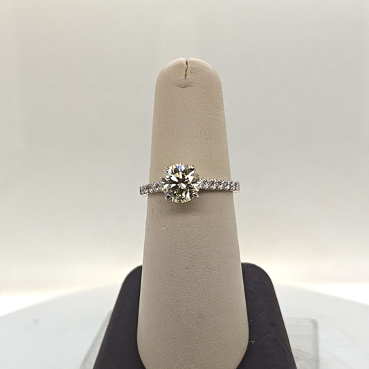 DIAMOND ENGAGEMENT RING 1.60CT ROUND WHITE GOLD