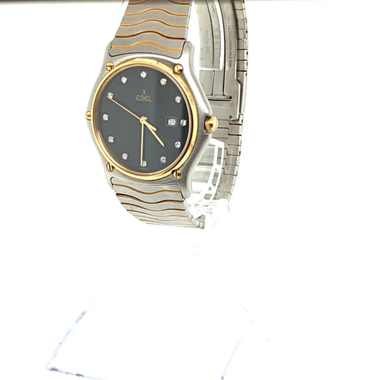 EBEL WAVE  WATCH TWO TONE BLACK DIAMOND DIAL