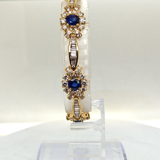 DIAMOND AND SAPPHIRE BRACELET YELLOW GOLD