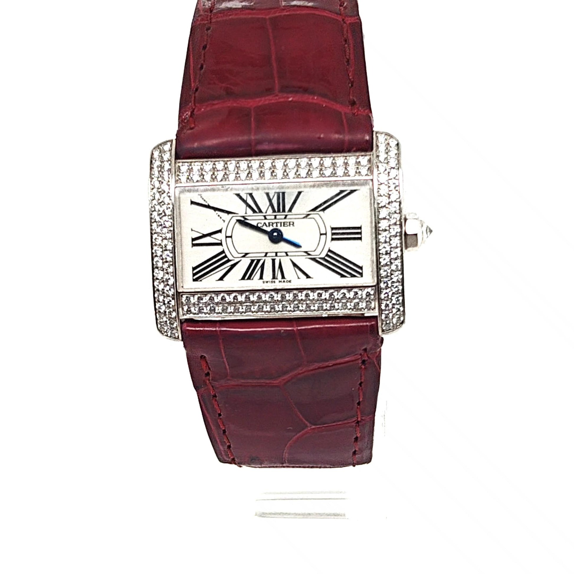 CARTIER DIVAN WATCH FACTORY DIAMONDS WHITE GOLD