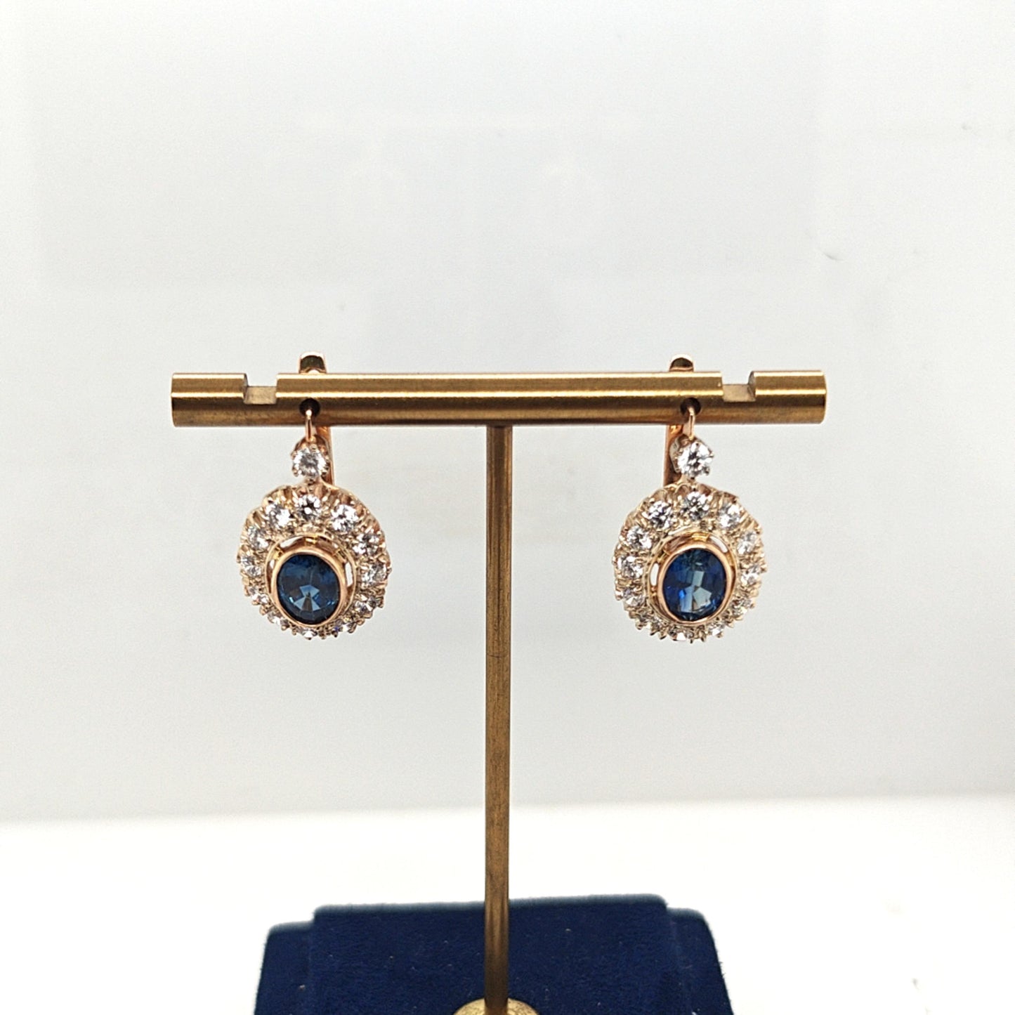 DIAMOND CLUSTER EARRINGS ROSE GOLD
