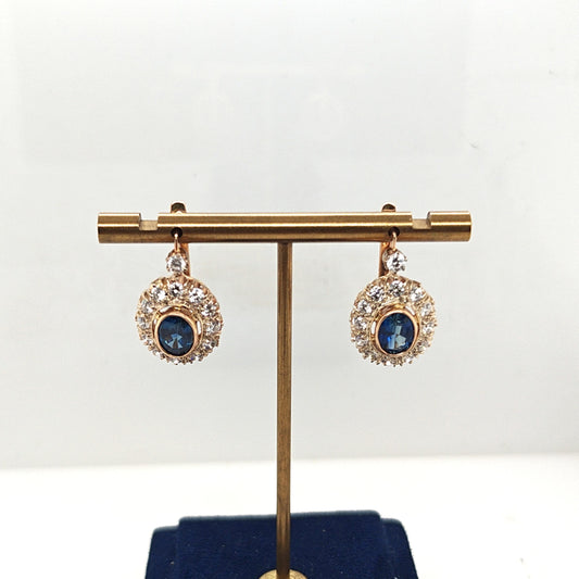 DIAMOND CLUSTER EARRINGS ROSE GOLD