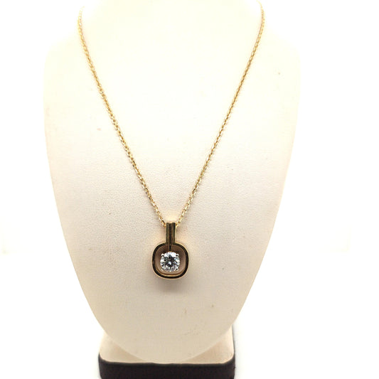 DIAMOND SOLITAIRE 0.82CT PENDANT NECKLACE WITH REMOVABLE JACKET